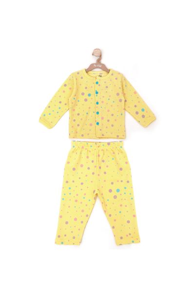 Lemonade Color Polka Dot Sleeping Suit
