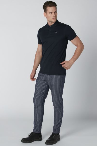 Striped Trousers with Pocket Detail and Drawstring