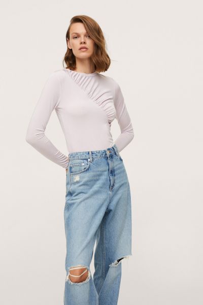 Long-Sleeved T-Shirt With Ruffles