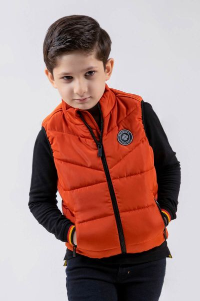 Orange Quilted Sporty Casual Gilet - Unisex