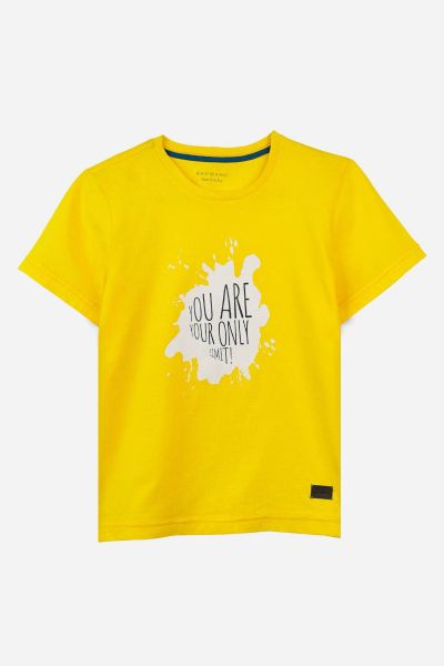 Yellow Graphic Printed Casual T-Shirt