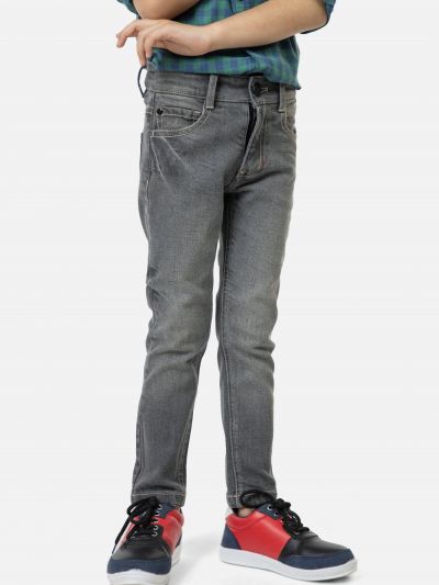 Grey Washed Slimfit Casual Jeans