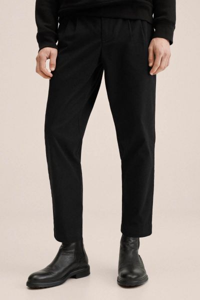 Regular-fit pleated trousers
