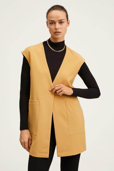 Oversized gilet with pockets