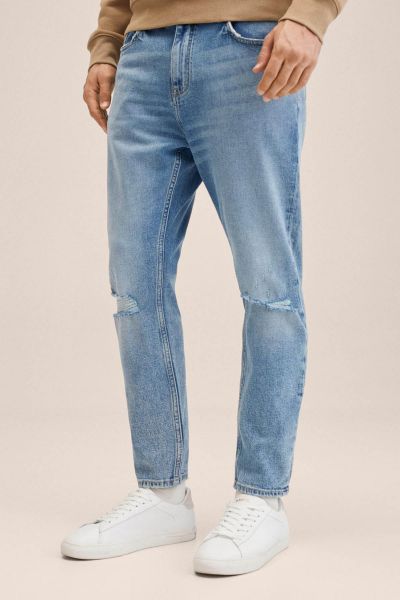 Ripped Tapered Fit Jeans