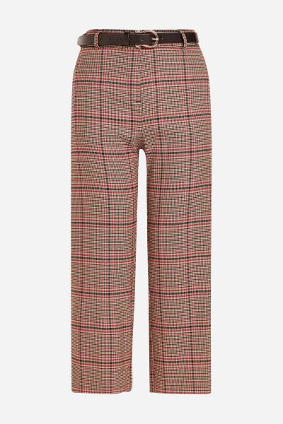 Red Check Belted Culottes