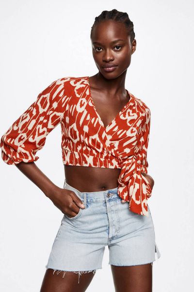 Bow printed blouse