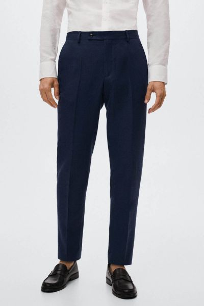 Slim Fit Linen Suit Trousers