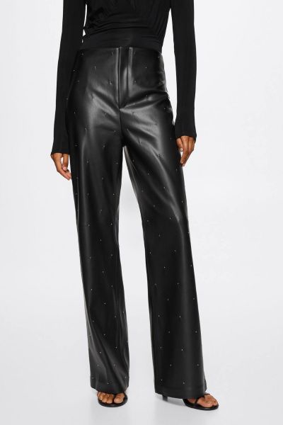 Leather effect high waist pant