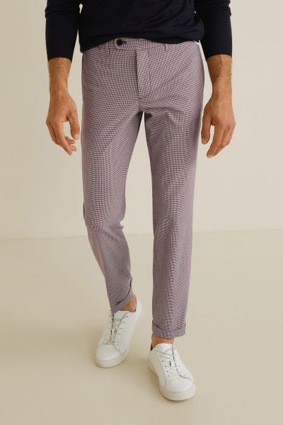Slim Fit Gingham Check Trousers