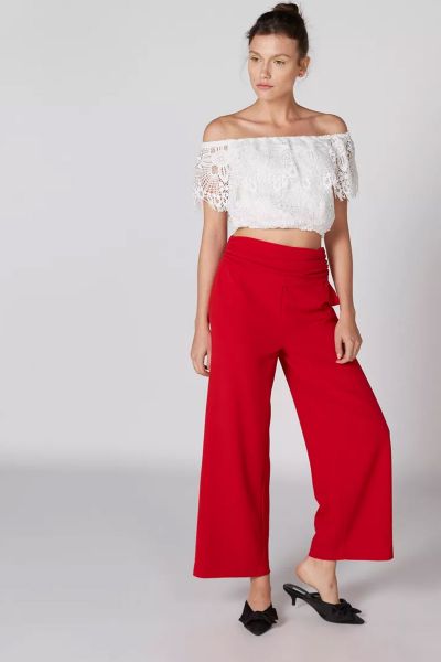 Pocket Detail Palazzo Pants With Elasticised Waistband