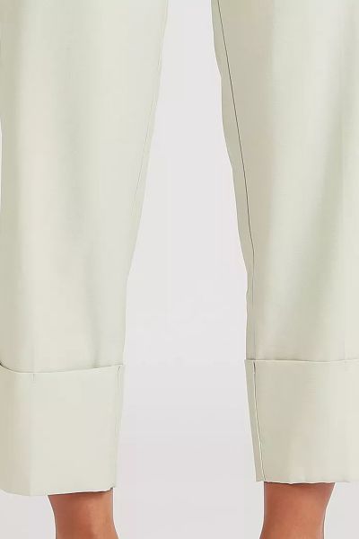 Solid Mid Rise Trousers With Elasticated Waistband