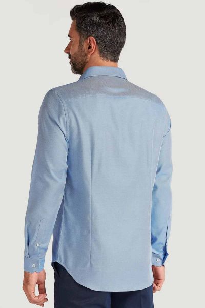 Slim Fit Textured Shirt With Long Sleeves And Collar