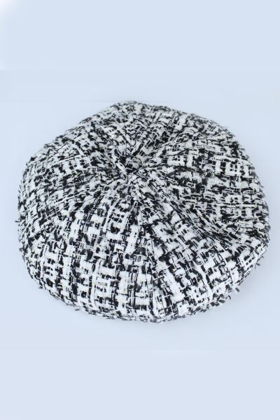 CHANEL Style Beret with Glitter - Black