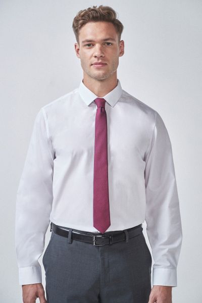 White Regular Fit Single Cuff Cotton Shirt