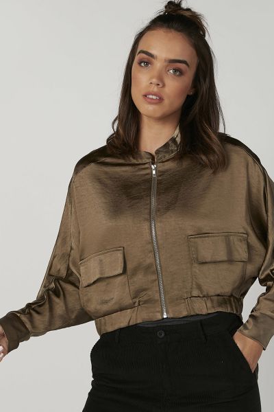 Plain Jacket with Long Sleeves and High Low Hem
