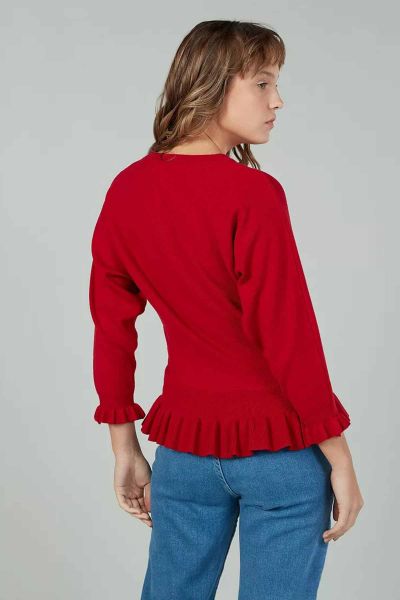 Plain Top With Crew Neck And Long Sleeves