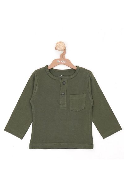 Dark Green Baby Shirt With Pocket