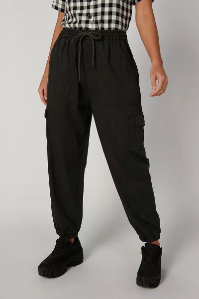 Solid Cuffed Jogger With Drawstring Closure