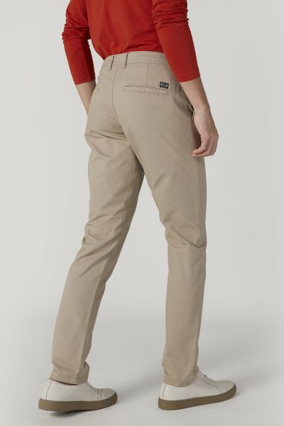 Slim Fit Plain Mid Waist Chinos with Pocket Detail