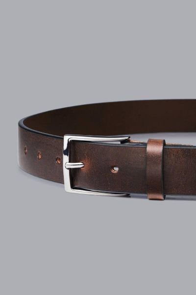 Chocolate Brown Leather Made In England Chino Belt