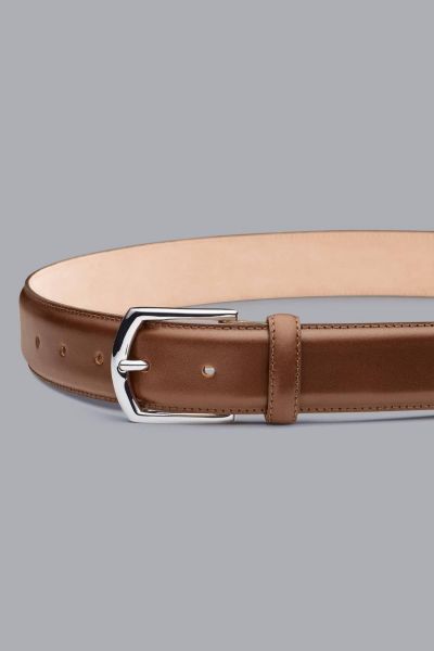 Tan Leather Made In England Formal Belt