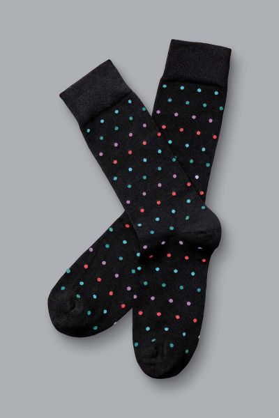 Black Multi Spot Socks