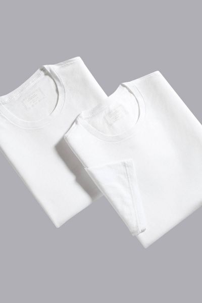 White 2-Pack Crew Neck Cotton T-Shirt