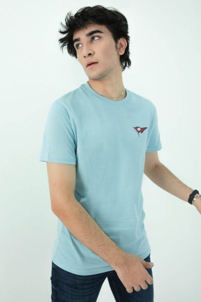 Round Neck T-Shirt In Sky Blue