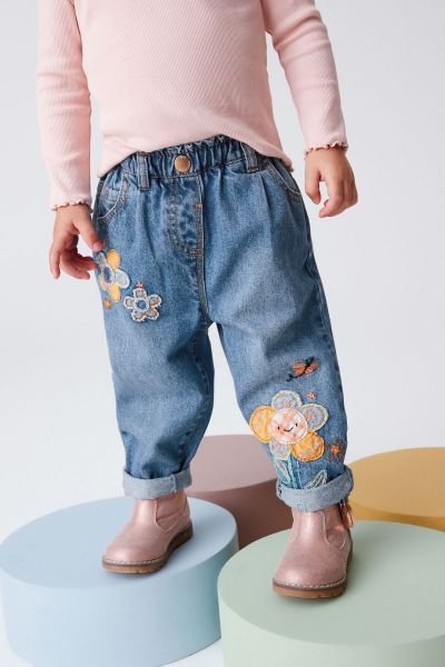 Blue Flower Character Jeans 