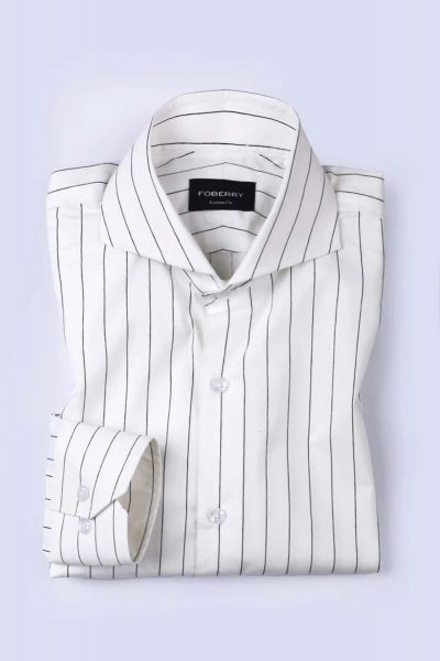 Black On White Pinstriped Shirt  