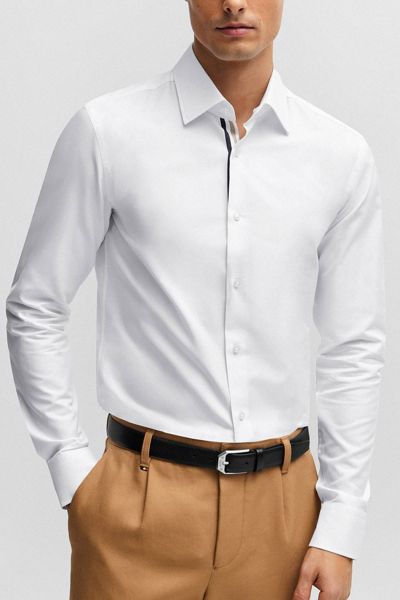 White Detailed Shirt Slim Fit