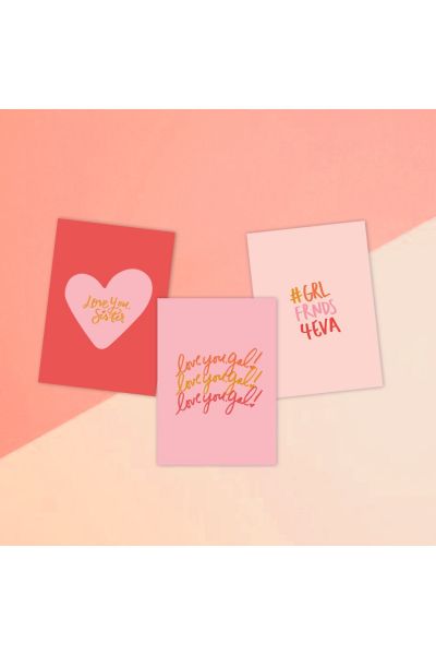 Sister Squad Valentine Cards. Set Of 3