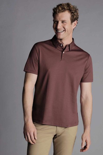 Claret Pink Plain Short Sleeve Jersey Polo