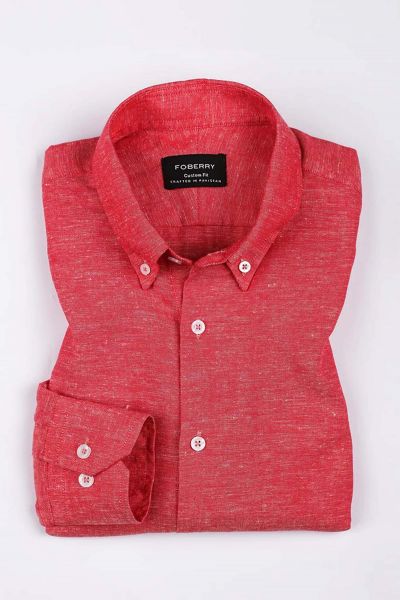 Linen Clsx Crimson Linen Shirt 