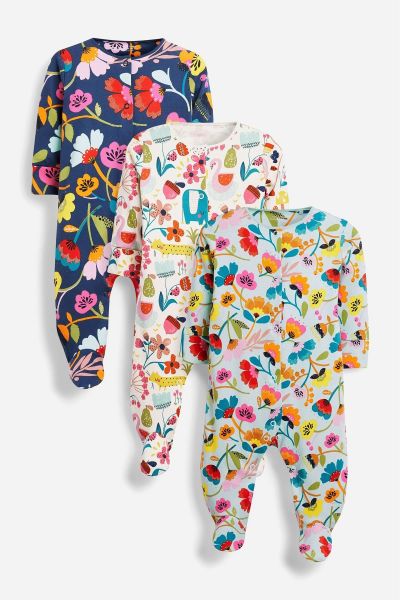 Next Floral Baby Sleepsuits 3 Pack 