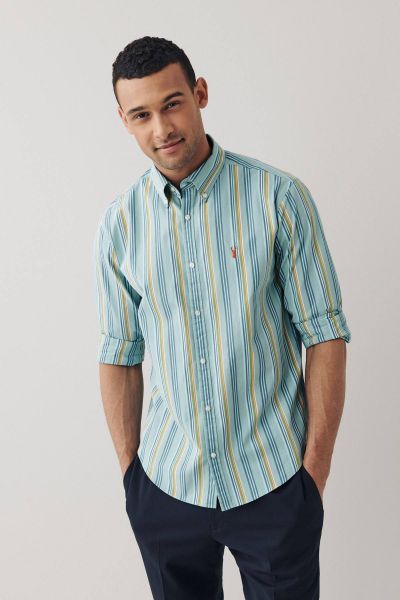 Green/Blue Stripe Long Sleeve Shirt