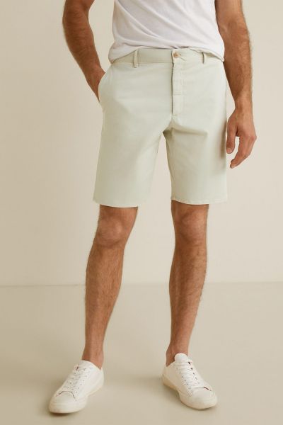 Plain Cotton Chino Bermuda Shorts
