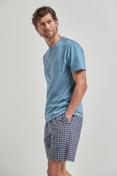 Check Woven Short Pyjama Set (Small)