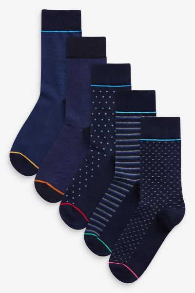 Pattern Socks Five Pack (6 - 8.5)