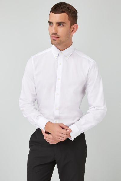 Easy Care Oxford Shirt-Regular Fit Single Cuff (14.5)