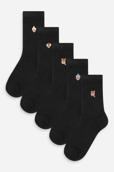 Motif Ankle Socks Five Pack