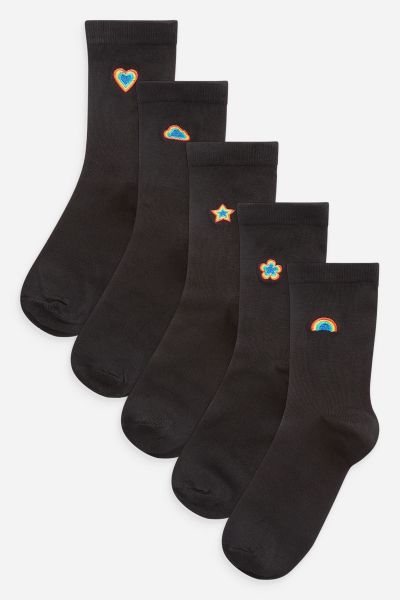 Motif Ankle Socks Five Pack