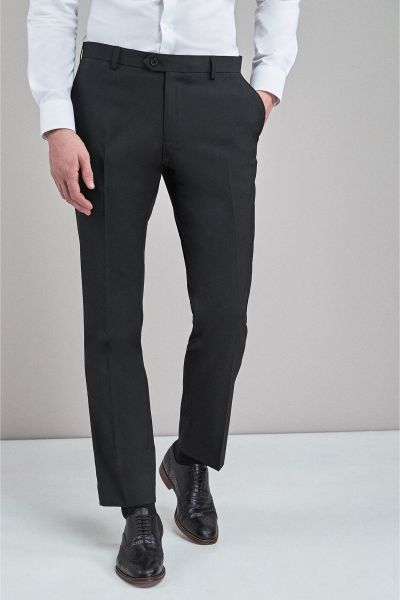 Stretch Plain Front Trousers-Slim Fit