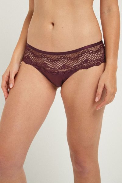 Microfibre And Lace Knickers