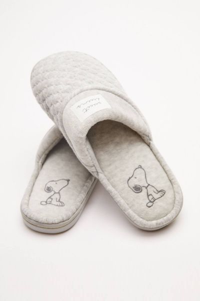 Gray Snoopy Padded House Slippers