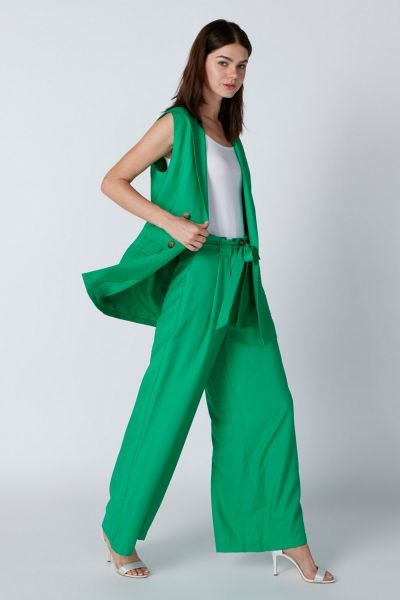 Pocket Detail Palazzo Pants with Tie Up Belt