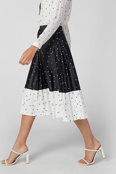 Printed Midi A-line Skirt with Elasticised Waistband