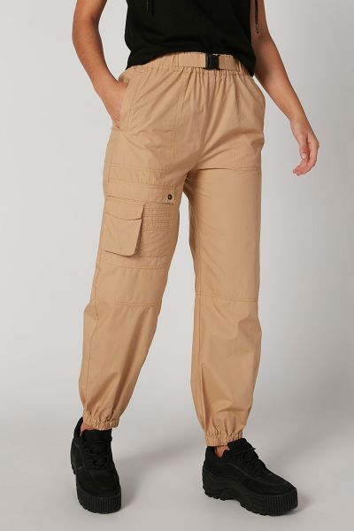 Full Length Plain Cargo Pants with Pocket Detail