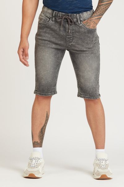 Denim Low-Rise Shorts with Pocket Detail and Belt Loops